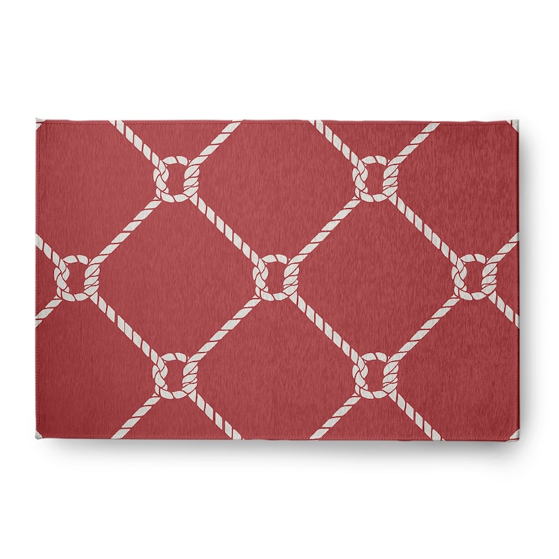 Ahoy Nautical Chenille Rug - Ligonberry Red - 4' x 6'