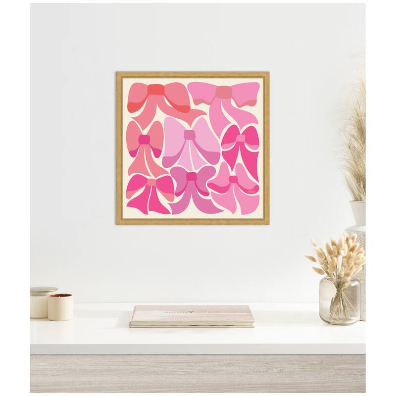 Kate and Laurel Sylvie Rain Bows 2 Framed Canvas by Carrie Cantwell