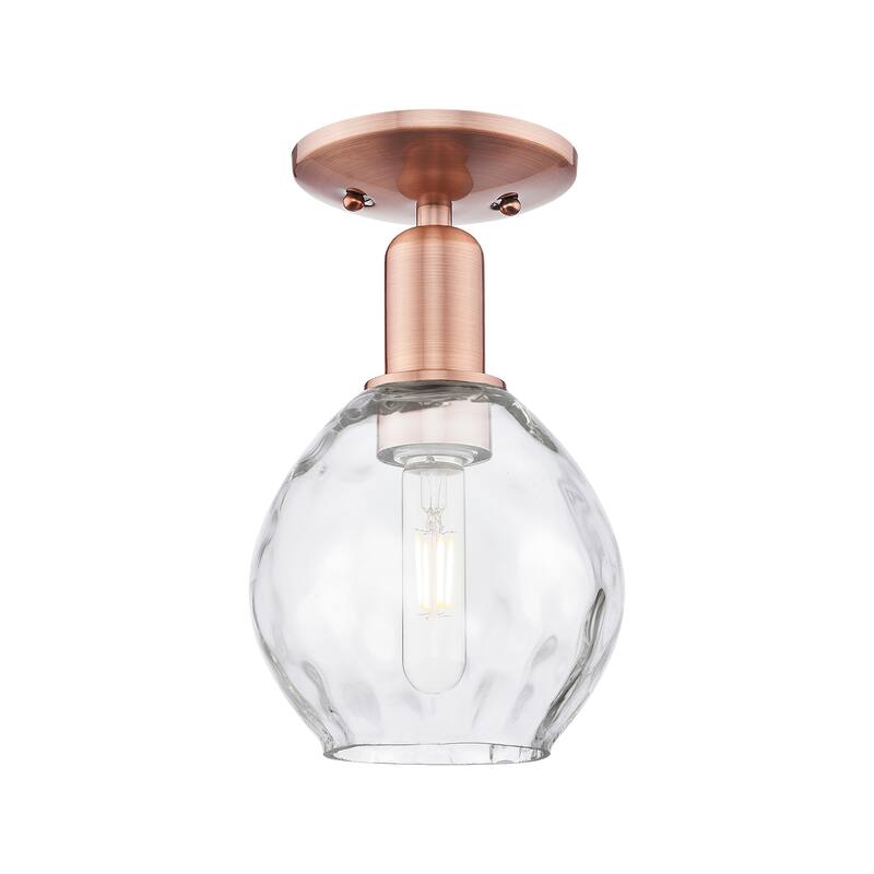Innovations Lighting Endless Possibilities Arcadia - Waverly - 1 Light 6" Semi-Flush Mount - Antique Copper