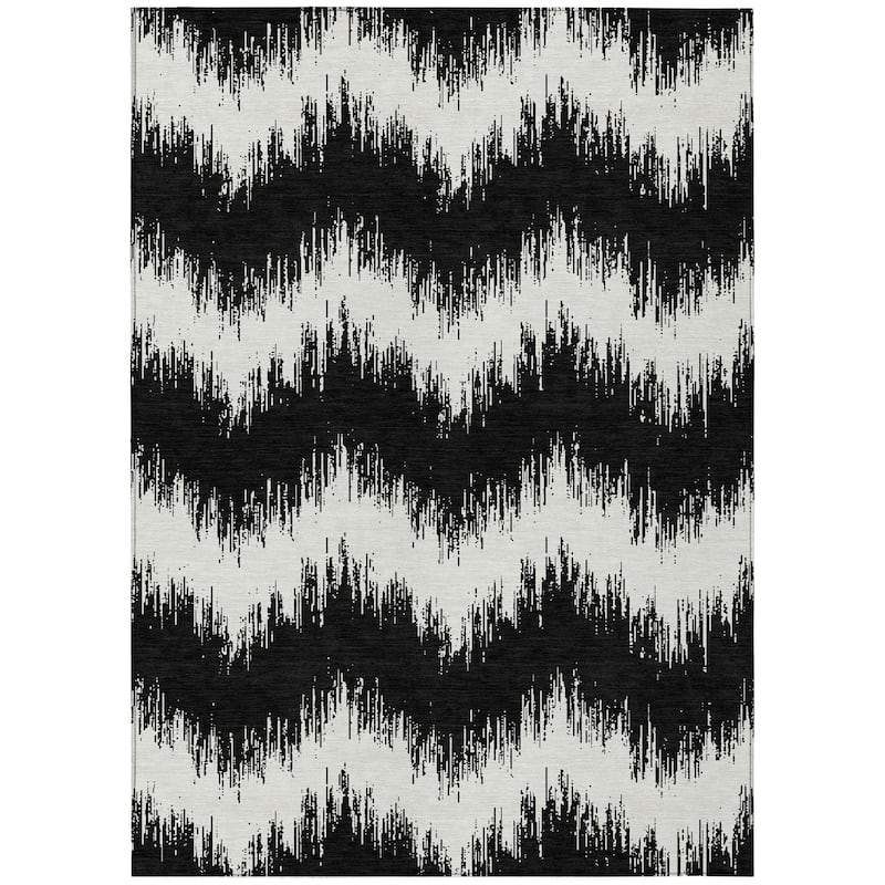 Machine Washable Indoor/ Outdoor Chantille Modern Chevron Rug
