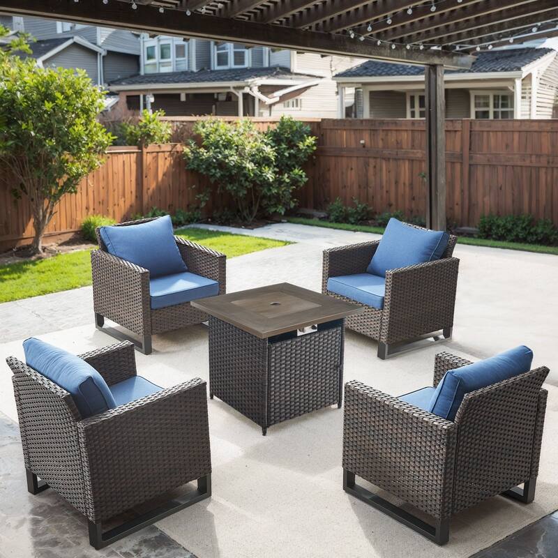 Gymojoy Outdoor Fire Pit Conversation Set, Patio Furniture with Cushions