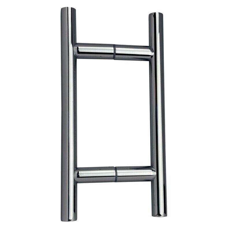 CEL 6" x 6" Stainless Steel Ladder Style Back to Back Pull Handle for Shower Door - Polished Chrome