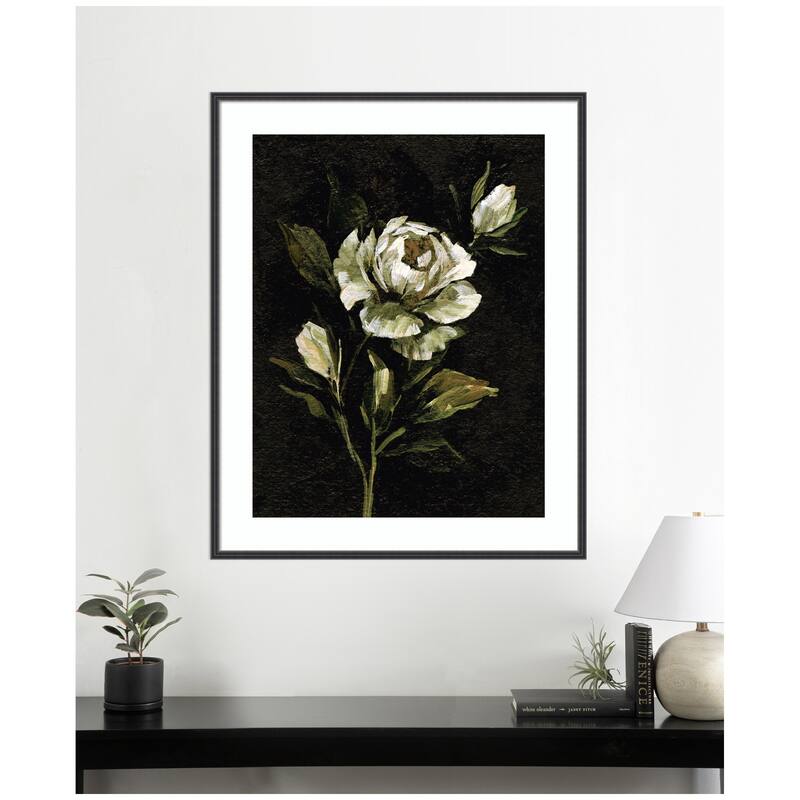 Kate and Laurel Framed Art Moody Floral 2 by Annie Quigley