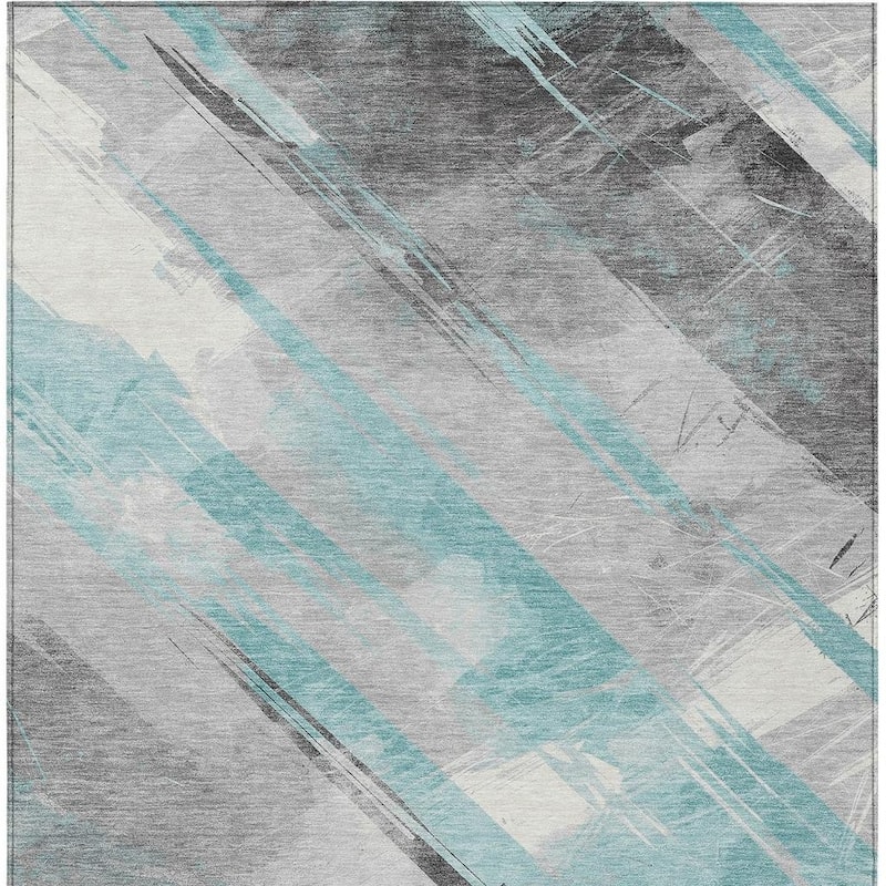 HomeRoots Striped Transitional Rectangle Outdoor Rug