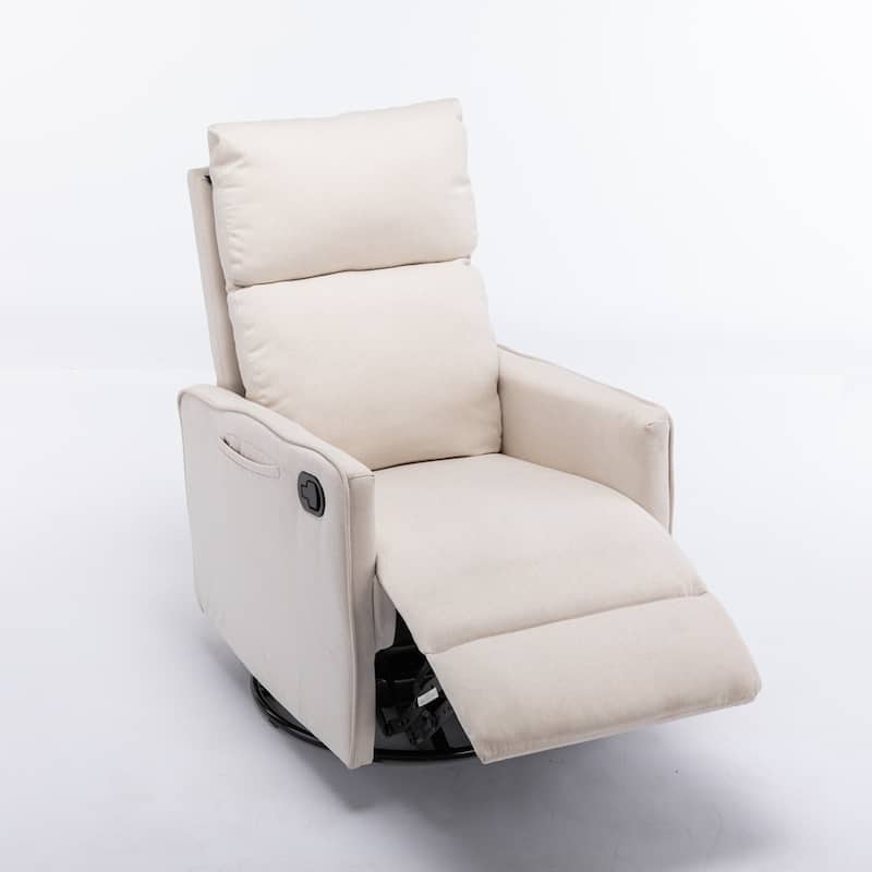 Modern Swivel Rocking Chair With Adjustable Back And Footrest