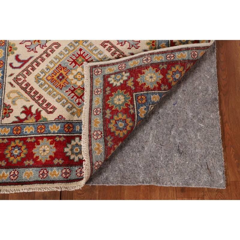 Traditional Kazak Accent Rug Hand-Knotted Oriental Wool Carpet - 3'3"x 4'8"