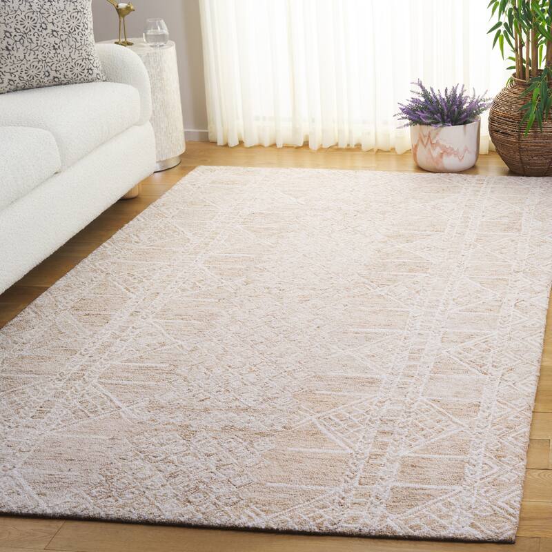 SAFAVIEH Handmade Metro Kitti Wool Rug - Beige/Brown - 5' x 8'