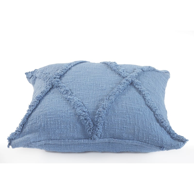 Solid Decorative Diamond Tufted Cotton Throw Pillow