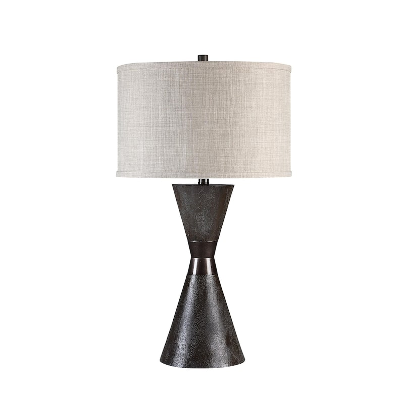 Hourglass Table Lamp with Drum Shade - 29" - Black