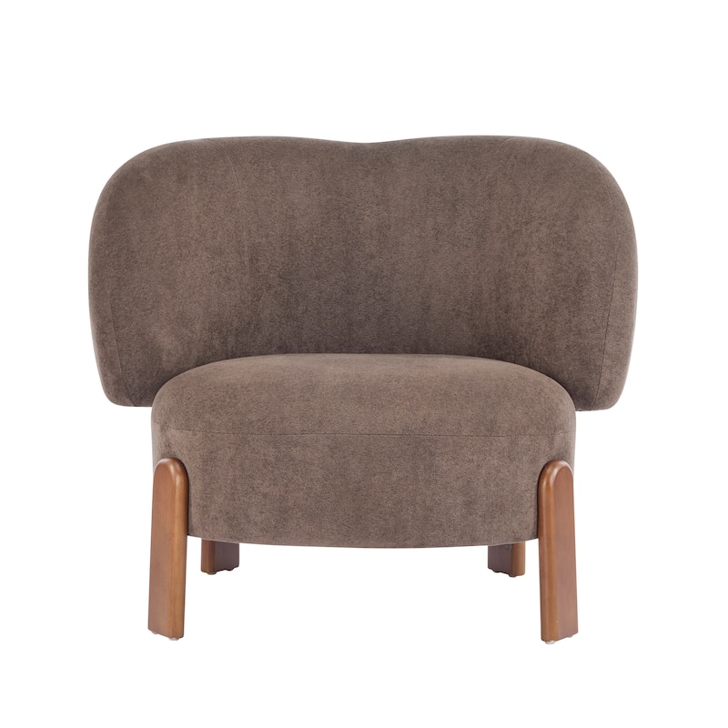 Dark Brown Side Chair Lounge Chair Leisure Chair Accent Chair with Wood Legs, Rustic Coffee Chair Corner Chair