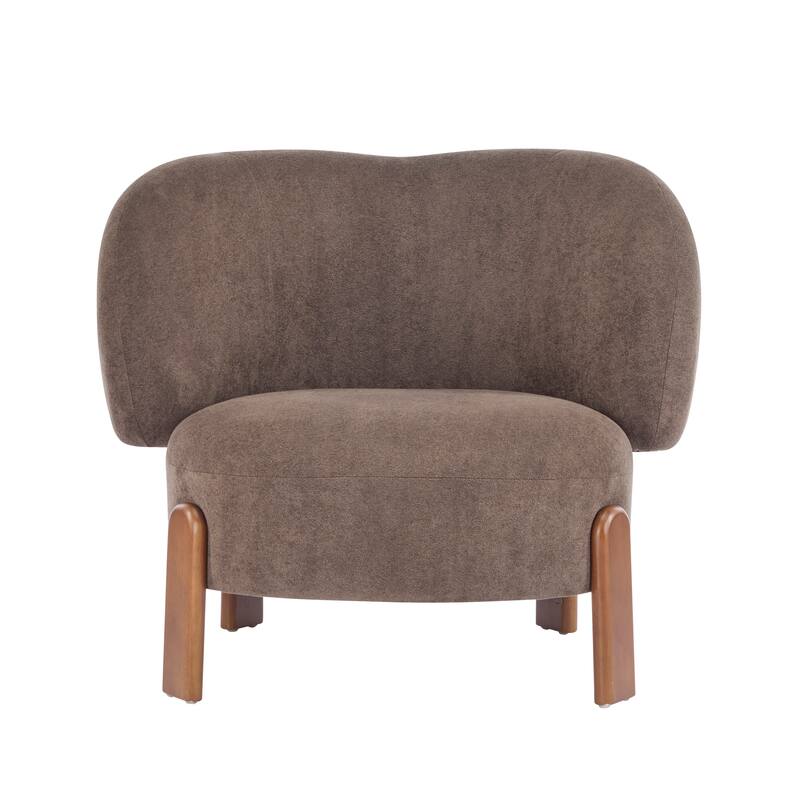 Roomfitters Modern Wingback Armchair with Curved Backrest, Upholstered Accent Seating for Living Room Comfort
