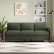 preview thumbnail 43 of 59, Christopher Knight Home - Adley Modern Upholstered 83.86 Inch 3-Seater Sofa with Curved Armrests and Solid Wood Legs Green