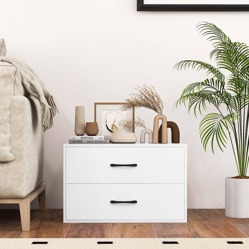 Costway 2-Drawer Stackable Organizer Horizontal Storage Cabinet