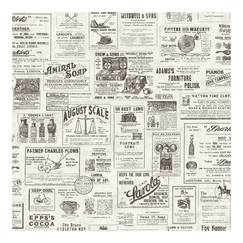 NuWallpaper Charcoal Published Peel & Stick Wallpaper - 216in x 20.5in x 0.025in