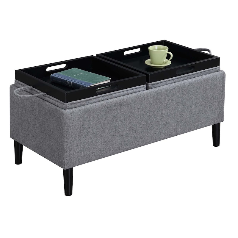 Convenience Concepts Designs4Comfort Magnolia Storage Ottoman with Reversible Trays