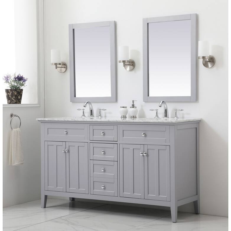 Modern 60" Double Bathroom Vanity Set - Grey