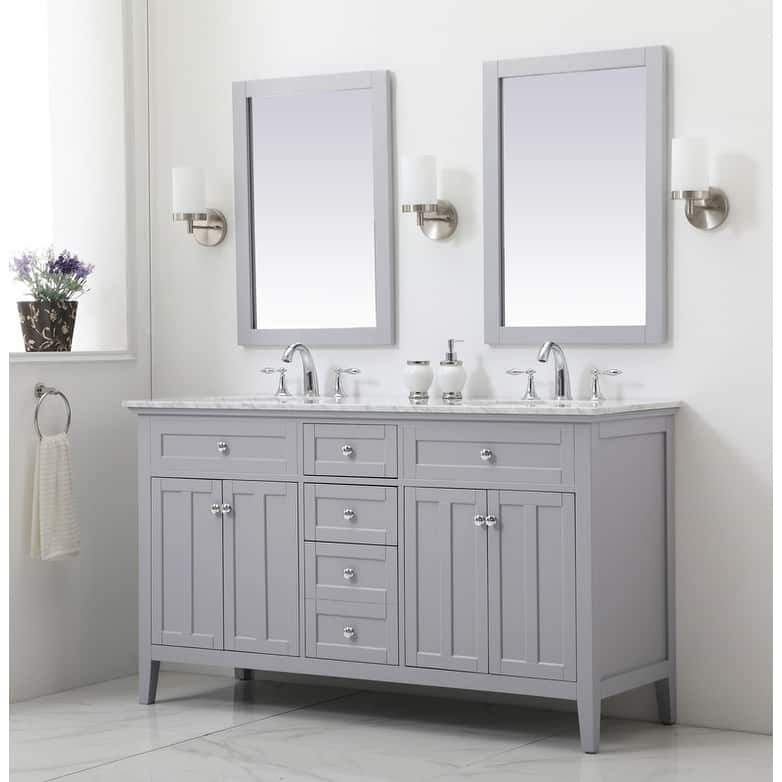 Modern 60" Double Bathroom Vanity Set