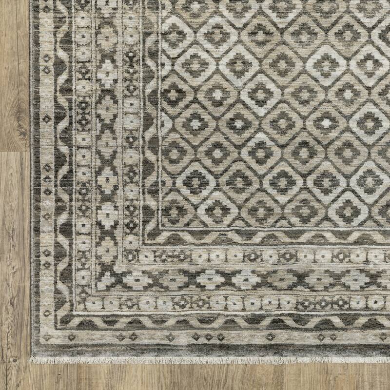 Style Haven Cadiz Faded Diamond Panel Grey/Beige Area Rug