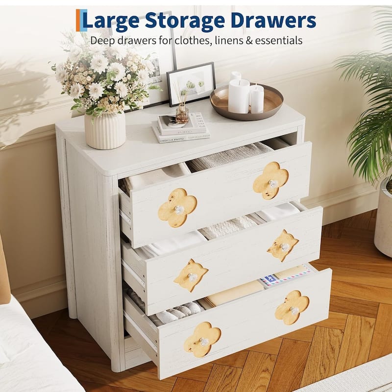 3 Drawer Dresser Decorative Organizer for Bedroom, Living Room, Hallway
