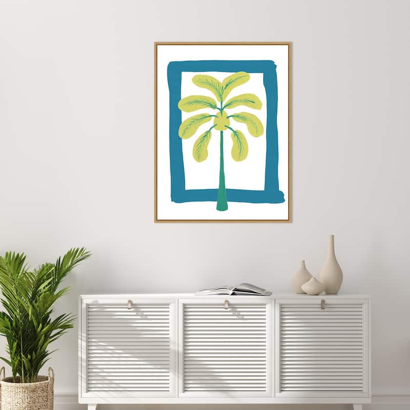 The New Oasis 3 by Bronwyn Baker Framed Canvas Wall Art Print - Sylvie Natural