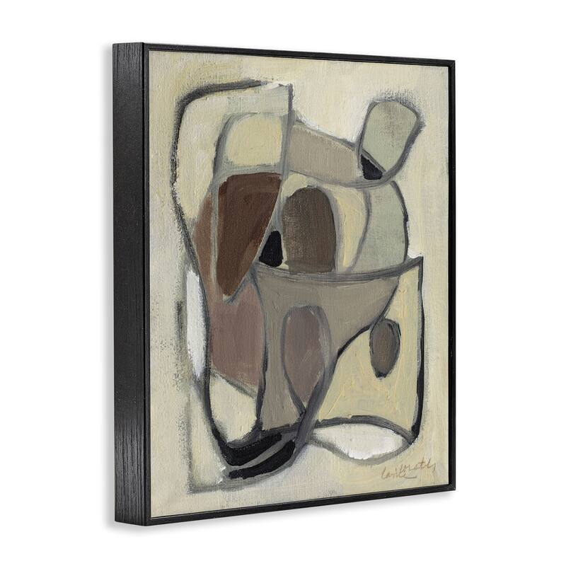 Stupell Rustic Curved Shapes Abstract Framed Giclee Art Design By Lanie Loreth