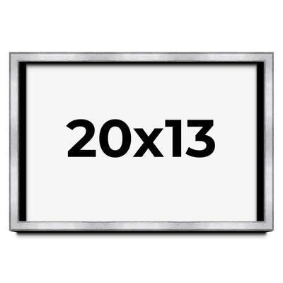 20x13 Shadow Box Frame Silver | 1.375 Inches Deep Real Wood