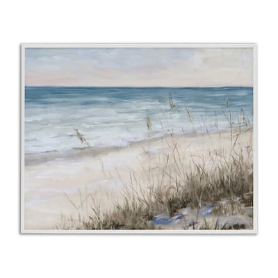 Stupell Traditional Beach Coast Line Tall Grass Soft Sky Framed Wall Art