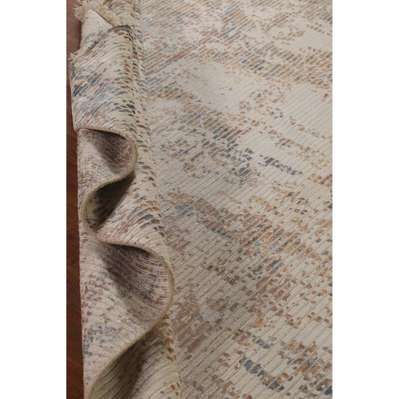 Modern Area Rug Hand-Knotted Abstract Wool Carpet - 6'7"x 9'8"