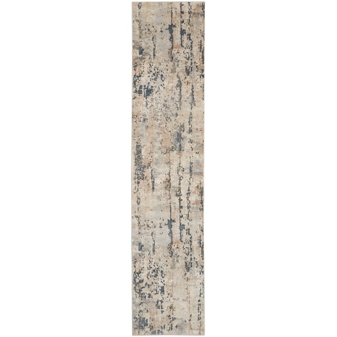 Nourison Concerto Modern Abstract Distressed Area Rug - 2'2" x 16' - Beige/Grey