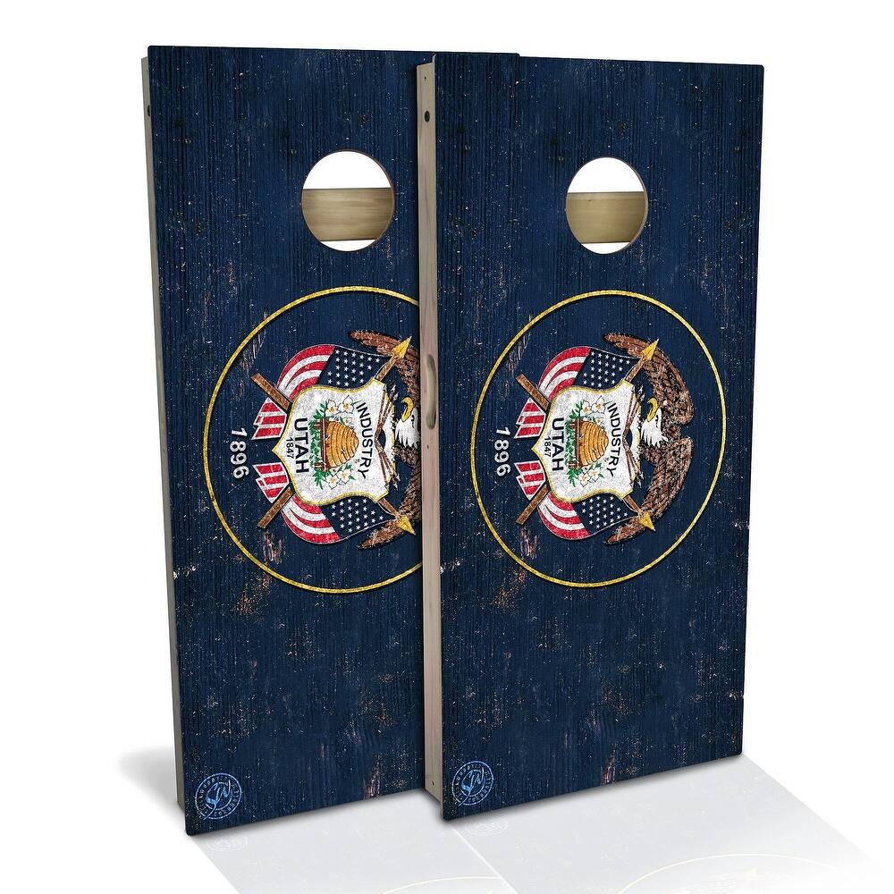 Utah Flag Outdoor Cornhole Board Set