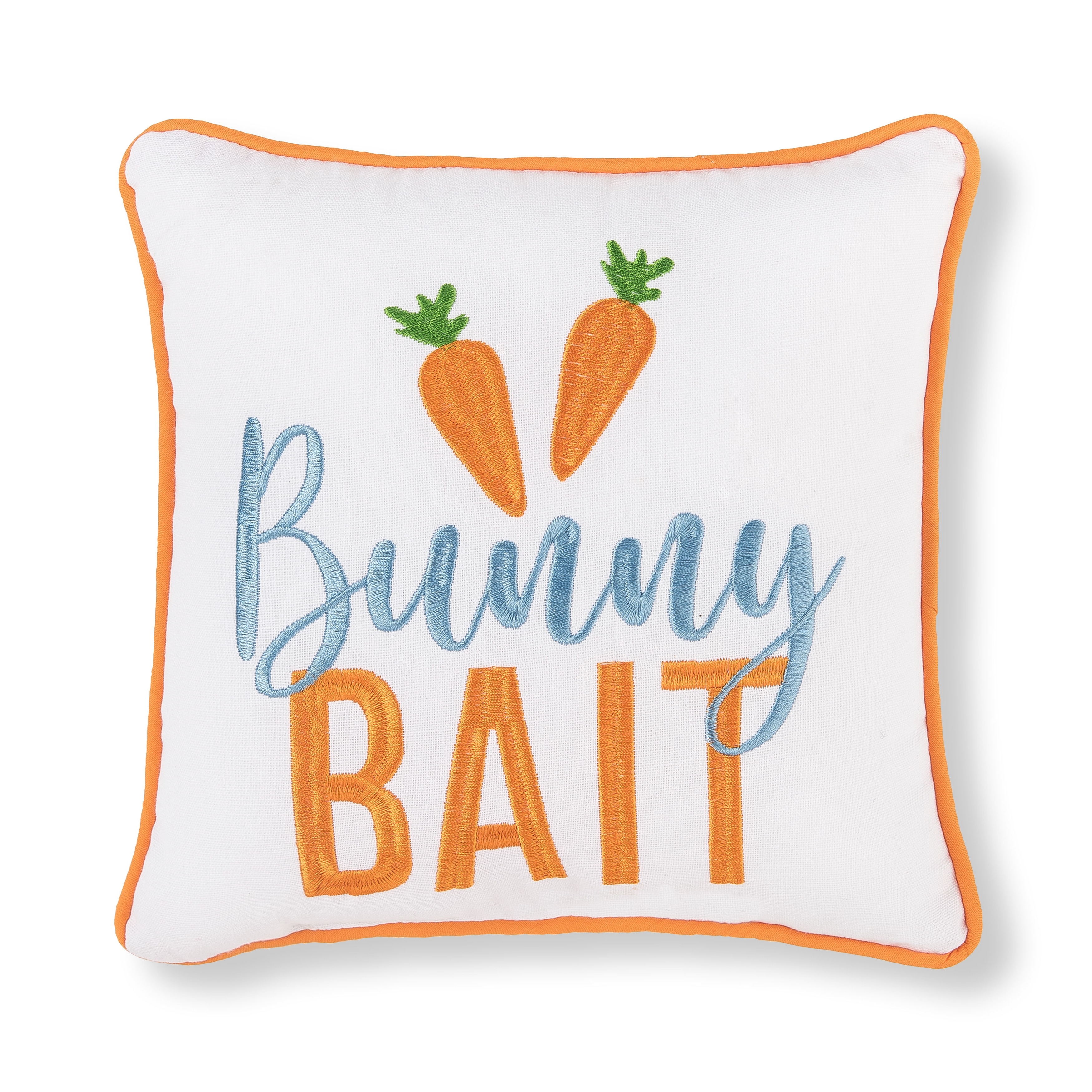 10" x 10" Bunny Bait Embroidered Easter Throw Pillow