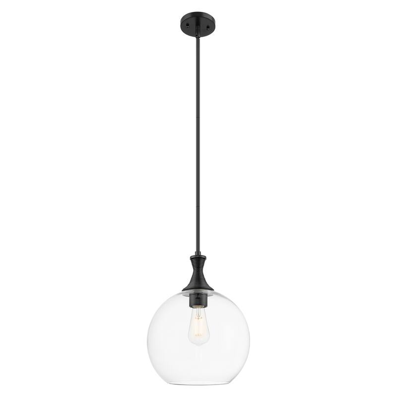 Innovations Lighting Downtown Urban - Astor - 1 Light 12" Metal Detailed Stem Hung Mini Pendant - Clear Shade/Matte Black