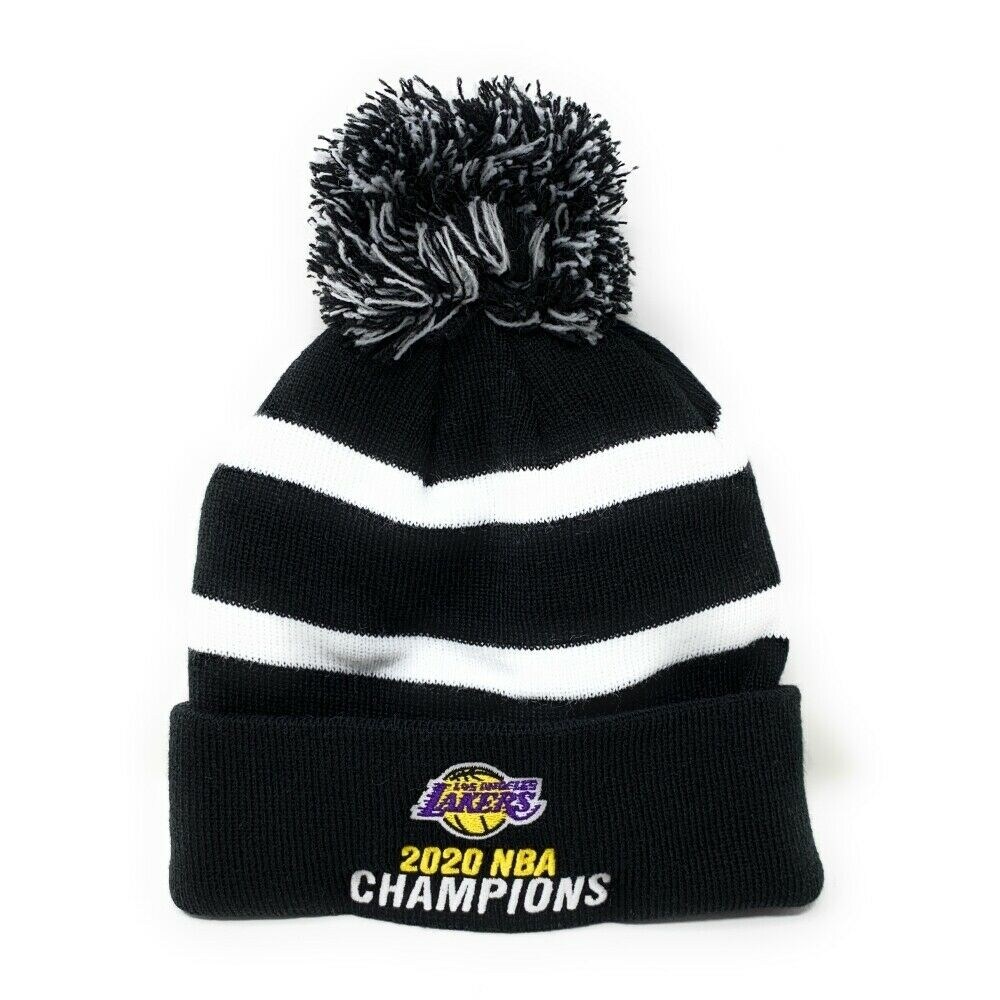 Shop Los Angeles Lakers 2020 Nba Finals Champions Shield Pom Cuffed Knit Hat Black Overstock 32351960