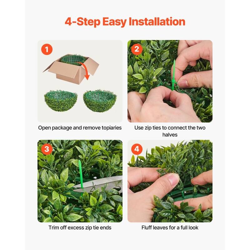 Green PE Artificial Topiary Tree 23-inch with Realistic Foliage and Weather-Resistant Design - 23 x 23 x 23 in