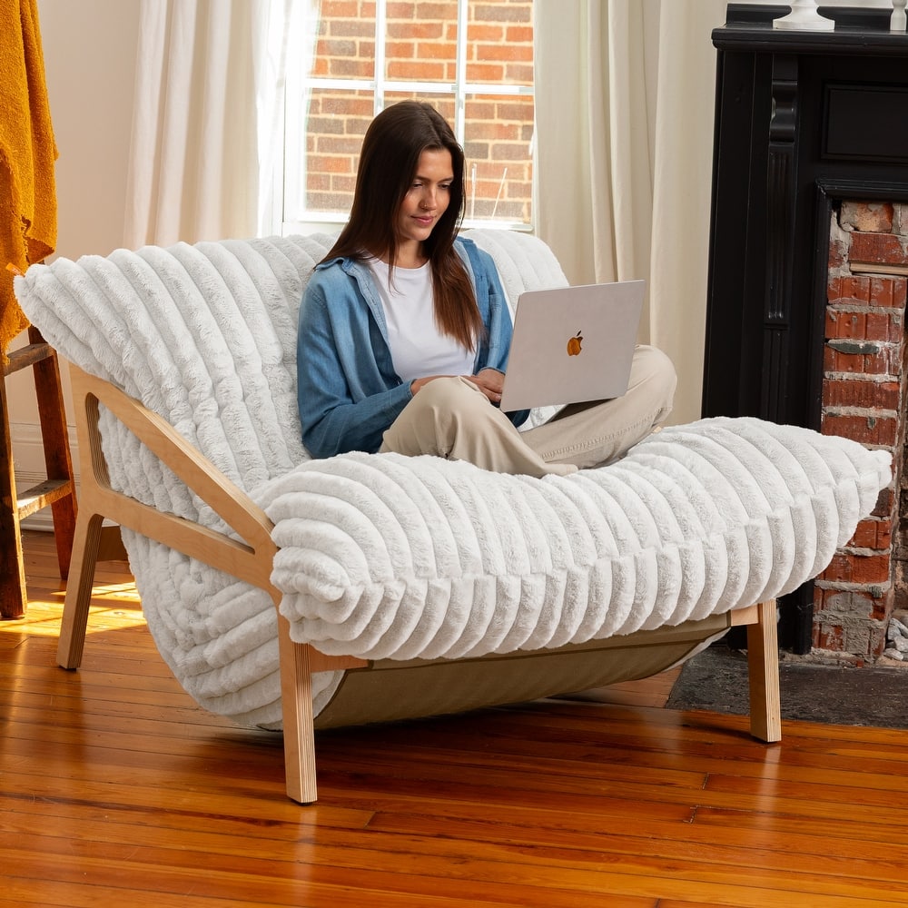 Pillow Saxx Dream Lounger with Wood Frame - 3-in-1 Bean Bag