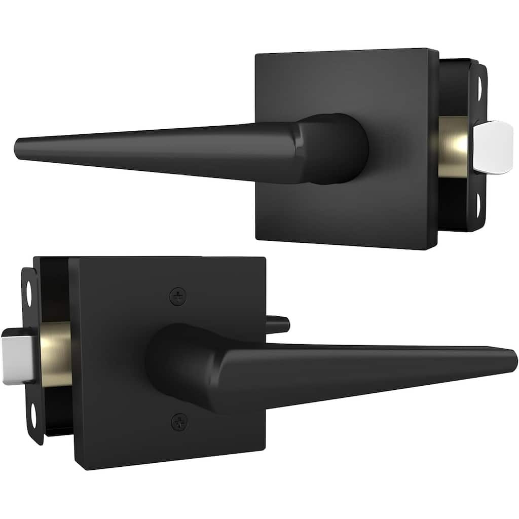 Mega Handles SCHEIN Angled Passage Door Lever Handle | Reversible Keyless Door Lock Handles for Hallway, Closet, and Bathroom