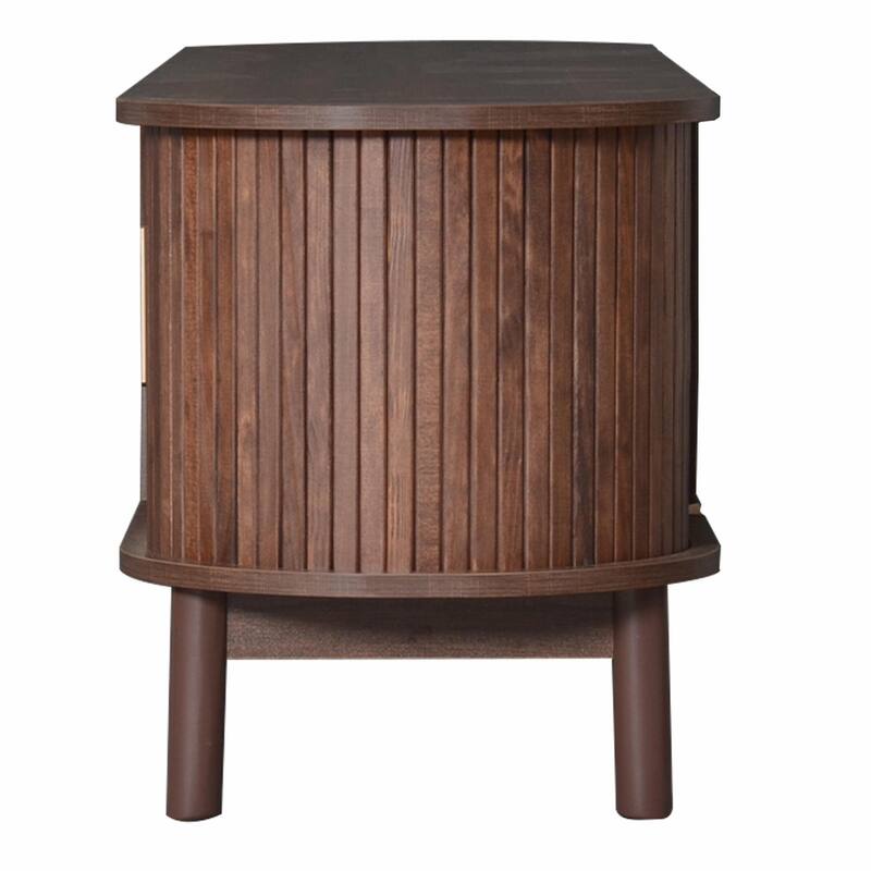 Farmhouse TV Stand for 75" TVs - Wood Storage Cabinet, Waterproof