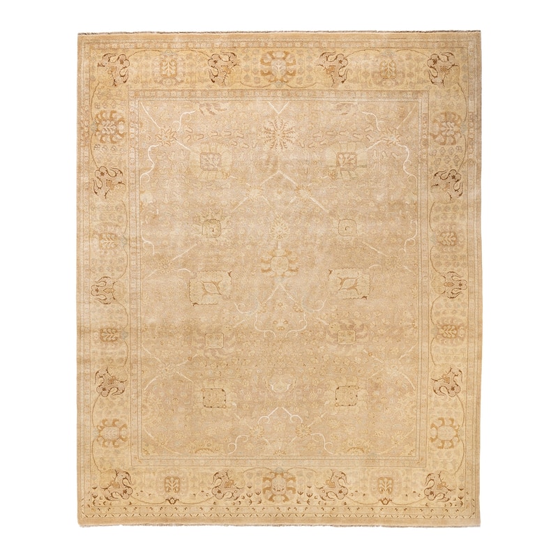 Overton Hand Knotted Wool Vintage Inspired Traditional Mogul Ivory Area Rug - 8 x 10