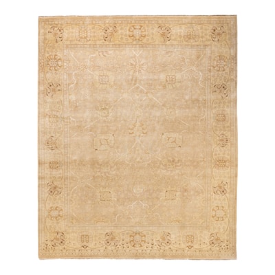 Overton Hand Knotted Wool Vintage Inspired Traditional Mogul Ivory Area Rug - 8 x 10
