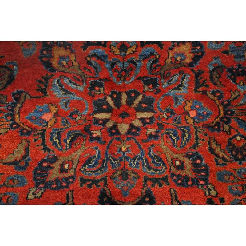 Hand Knotted Oriental 100% Wool Carpet Traditional Floral Oranges & Rust Lilian Area Rug - 11' 11'' X 9' 2''