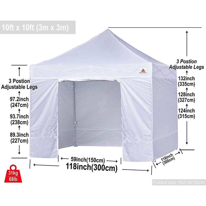 ABCCANOPY Commercial Instant Shade Metal Pop-Up Canopy - 10ftx10ft