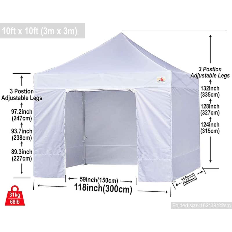 ABCCANOPY Commercial Instant Shade Metal Pop-Up Canopy - 10ftx10ft