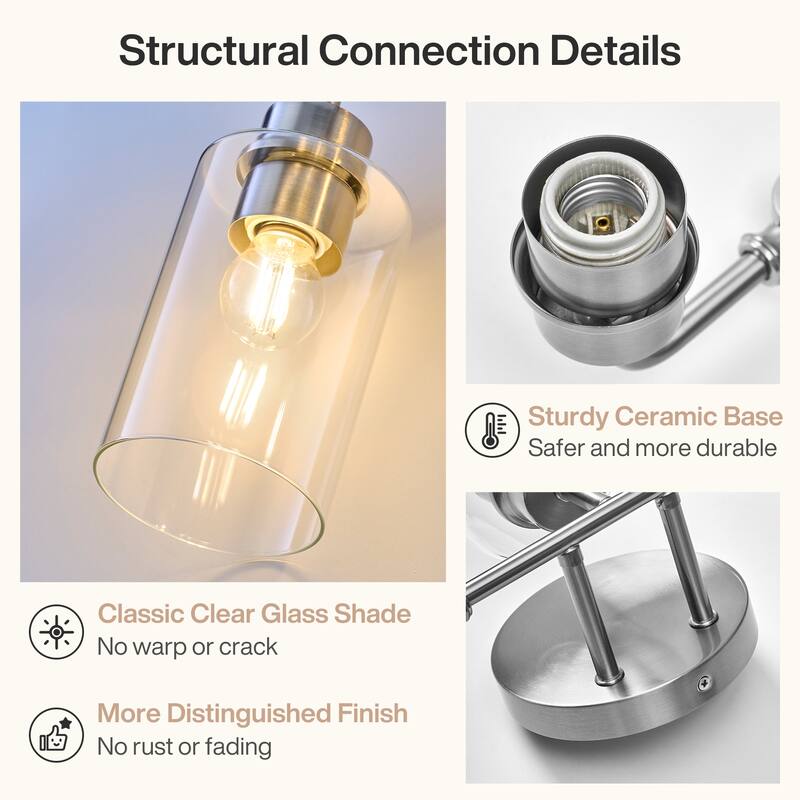 3-Light Vanity Light with Adjustable Pivot Joint - 21.5'' W × 6.1'' D × 9.8'' H