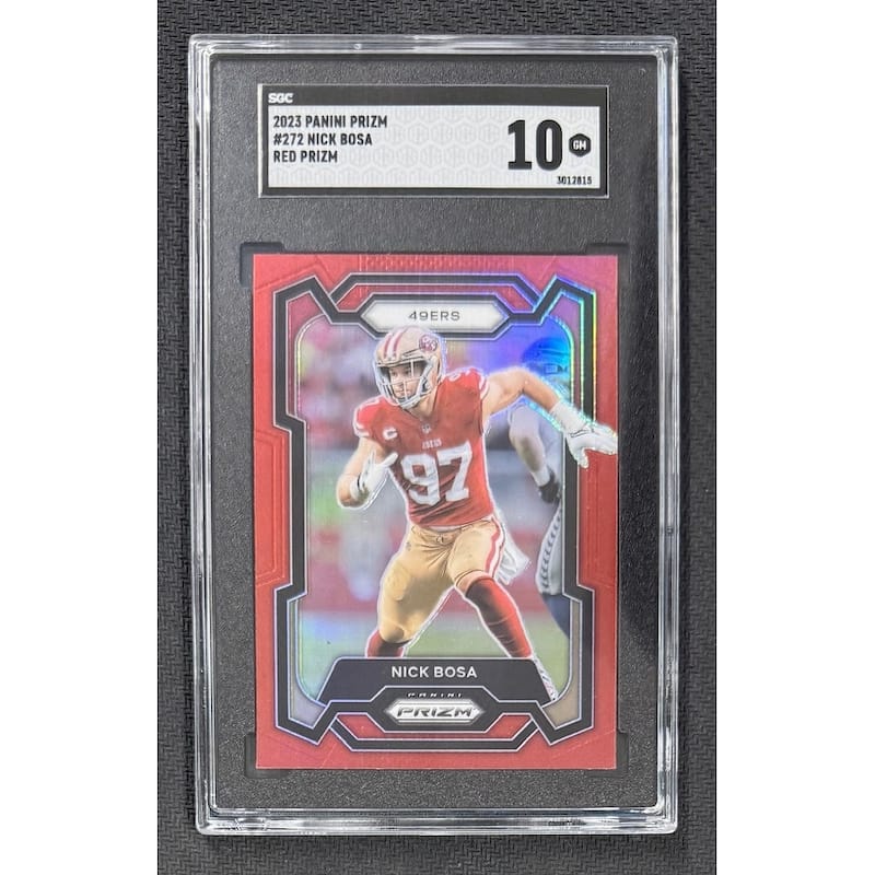 Nick Bosa 2023 Panini Prizm Red Football Card #272 Graded SGC 10 Cert # 3012815 - 8' x 11'