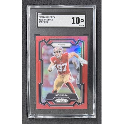 Nick Bosa 2023 Panini Prizm Red Football Card #272 Graded SGC 10 Cert # 3012815 - 8' x 11'