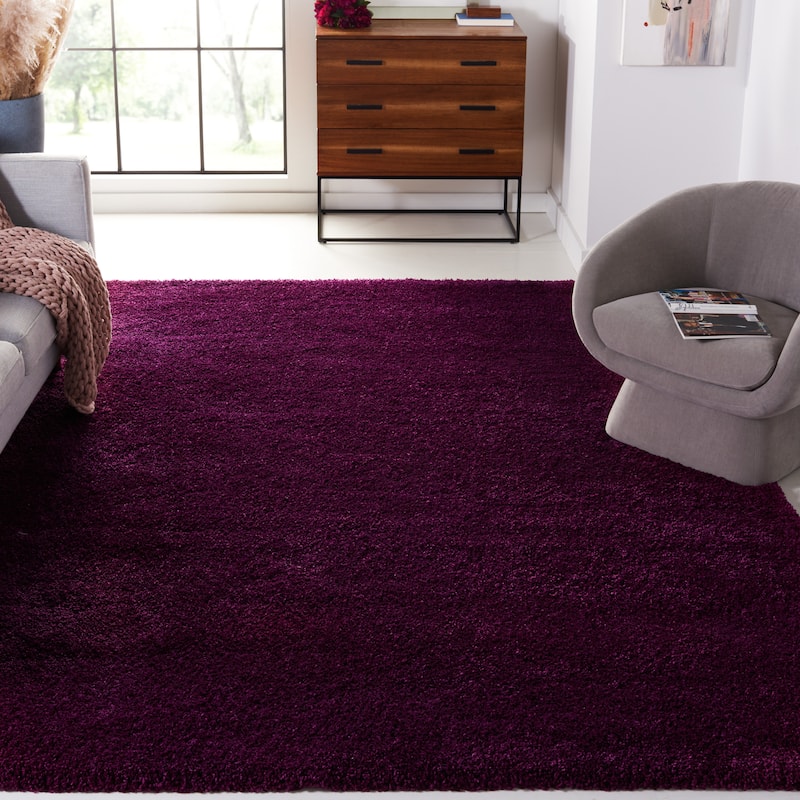 SAFAVIEH Santa Monica Shag Einara 2-inch Thick Area Rug - 6'7" x 9'6" - Purple - Rectangle