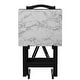 preview thumbnail 6 of 18, Meisel White Faux Marble Tray Table Set