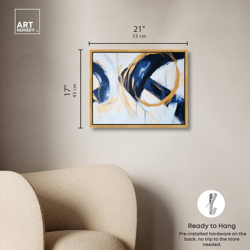 Navy and Gold Rings II Canvas by Art Remedy