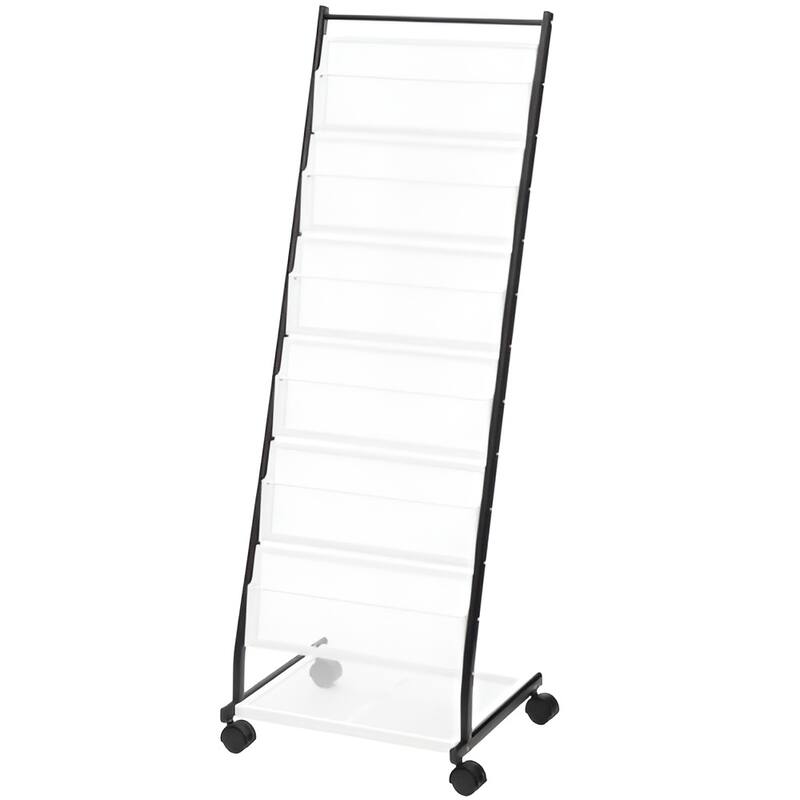 6-Tier Brochure Display Rack with Wheels, Floor Magazine Stand - 20.87 x 17.32 x 52.76 in