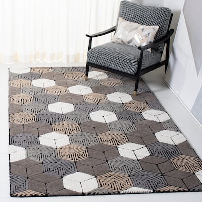 SAFAVIEH Handmade Fifth Avenue Gospodinka Mid-Century Modern Wool Rug